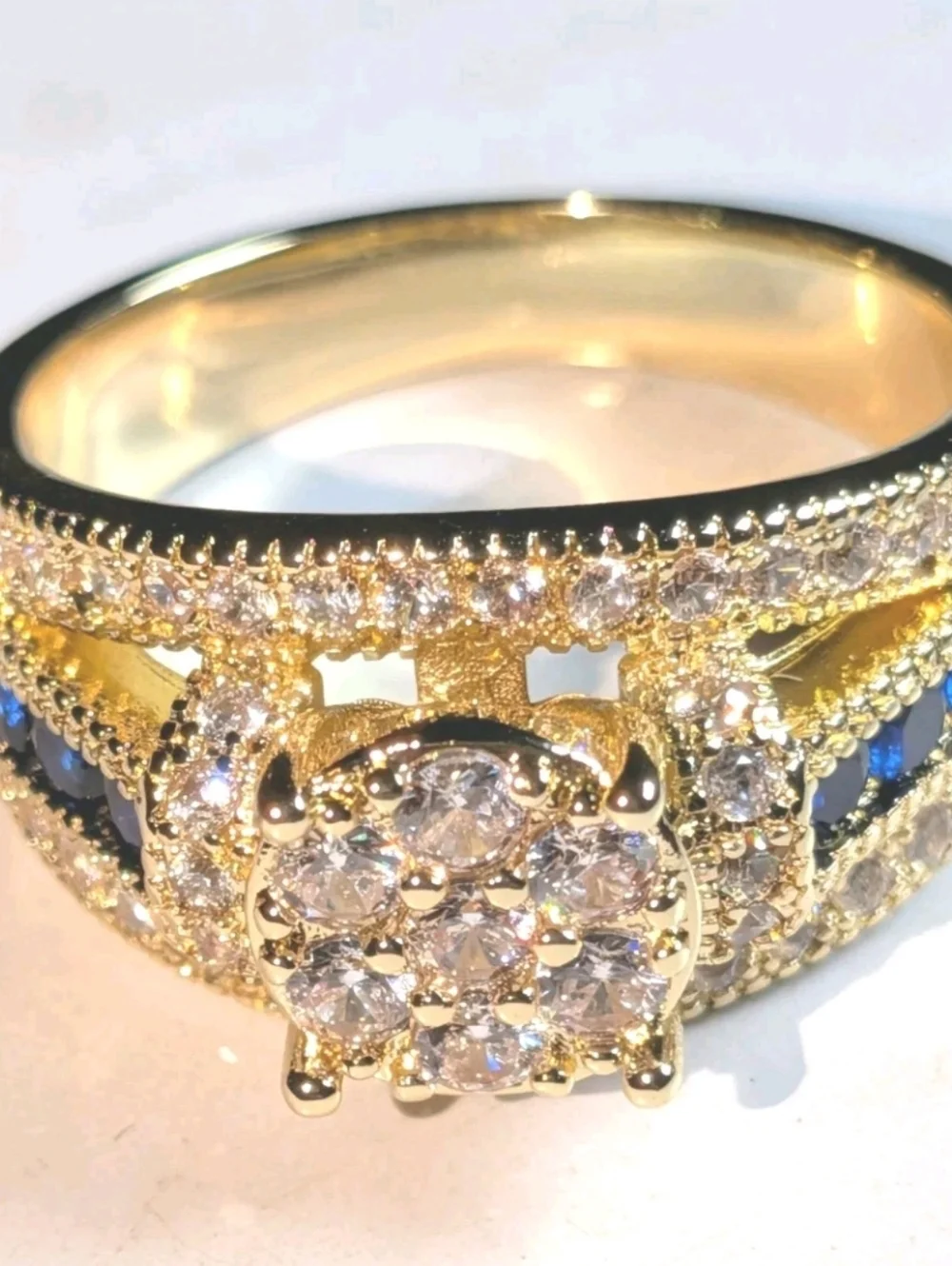 Classic Bright Sparkling Men's 4 Ct Lab-Created Diamond Sapphire Band Ring Sz 10